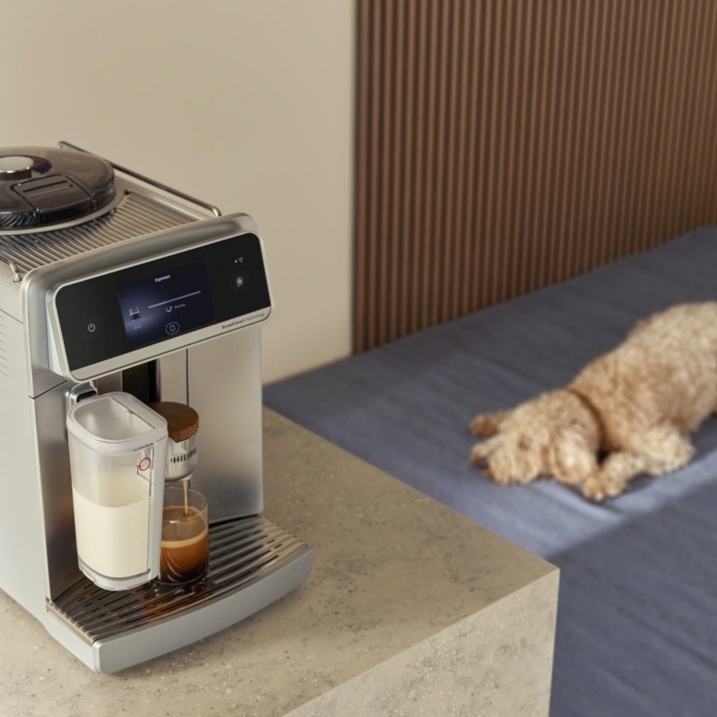 Кафеавтомат Philips Café Aromis 8000 EP8757/20, 1500W, 15 bar, 1.5 л, 54 напитки, LatteGo Pro, SilentBrew, BrewExtract, Quiet Mark, Тъчскрийн, HomeID, Сив