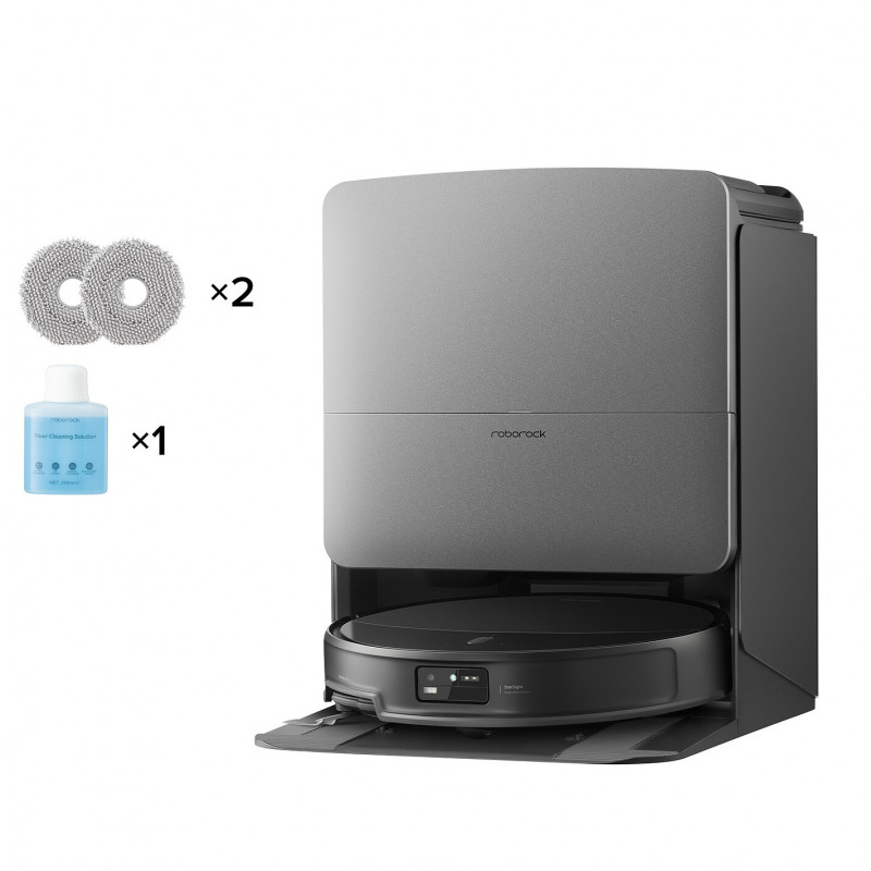 Прахосмукачка робот Roborock Saros 20X, 65W, 36000 Pa, 259 мл/2.5 л, AdaptiLift 3.0, Сухо и мокро почистване, StarSight 2.0, 200 мин автономност, Черен