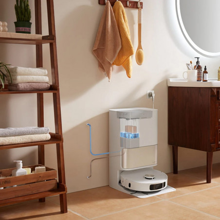 Автоматичен модул за пълнене и източване на вода за прахосмукачка робот Dreame X50 Ultra/Complete RAW7, DreameHome интеграция, Самодиагностика, Напомняния, Сив