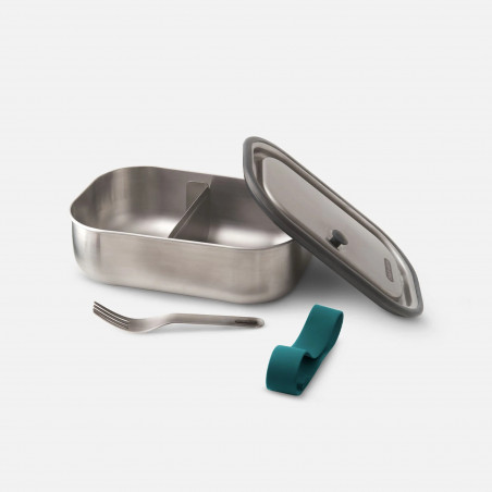 Кутия за храна Black+Blum BAM-SS-L005, 1 л, Правоъгълна, Подходяща за фурна, Без BPA, Неръждаема стомана, Син