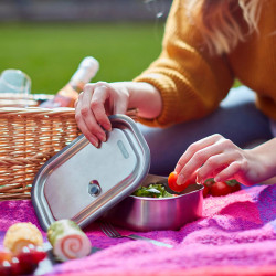 Кутия за храна Black+Blum BAM-SS-L005, 1 л, Правоъгълна, Подходяща за фурна, Без BPA, Неръждаема стомана, Син