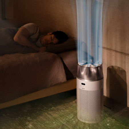 Пречиствател за въздух Dyson HJ10 HushJet™ Purifier Compact Wh/Sv 491355-01, 18 м2, 10 скорости, Hyperdymium™, HEPA, Гласови команди, Осцилация, Бял/сив