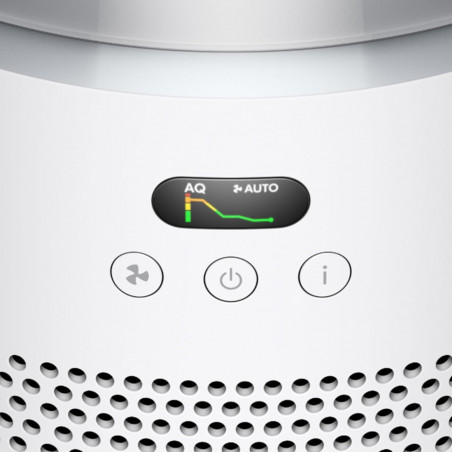 Пречиствател за въздух Dyson HJ10 HushJet™ Purifier Compact Wh/Sv 491355-01, 18 м2, 10 скорости, Hyperdymium™, HEPA, Гласови команди, Осцилация, Бял/сив