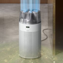 Пречиствател за въздух Dyson HJ10 HushJet™ Purifier Compact Wh/Sv 491355-01, 18 м2, 10 скорости, Hyperdymium™, HEPA, Гласови команди, Осцилация, Бял/сив