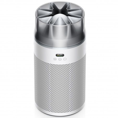 Пречиствател за въздух Dyson HJ10 HushJet™ Purifier Compact Wh/Sv 491355-01, 18 м2, 10 скорости, Hyperdymium™, HEPA, Гласови команди, Осцилация, Бял/сив