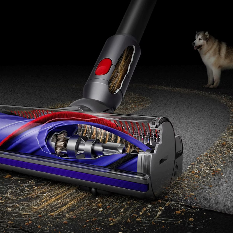 Вертикална прахосмукачка Dyson V8 Absolute SV25 476547-01, 115AW, 0.54 л, 3 режима, Без загуба на мощност, Хигиенично изпразване, Изцяло запечатана филтрация, Сребрист/Оранжев