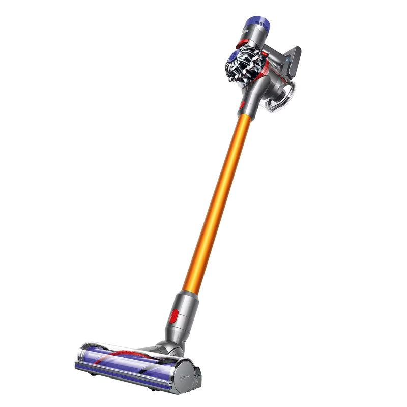 Вертикална прахосмукачка Dyson V8 Absolute SV25 476547-01, 115AW, 0.54 л, 3 режима, Без загуба на мощност, Хигиенично изпразване, Изцяло запечатана филтрация, Сребрист/Оранжев
