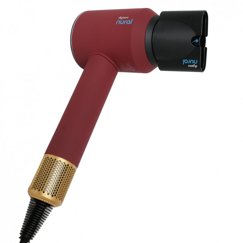 Сешоар Dyson Supersonic Nural HD16 RdVe/Gd Straight+Wavy 493117-01, 1600W, 3 скорости, 4 температури, Отрицателни йони, 5 приставки, Предпазващ скалпа, Червено кадифе/златист