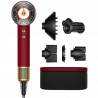 Сешоар Dyson Supersonic Nural HD16 RdVe/Gd Straight+Wavy 493117-01, 1600W, 3 скорости, 4 температури, Отрицателни йони, 5 приставки, Предпазващ скалпа, Червено кадифе/златист