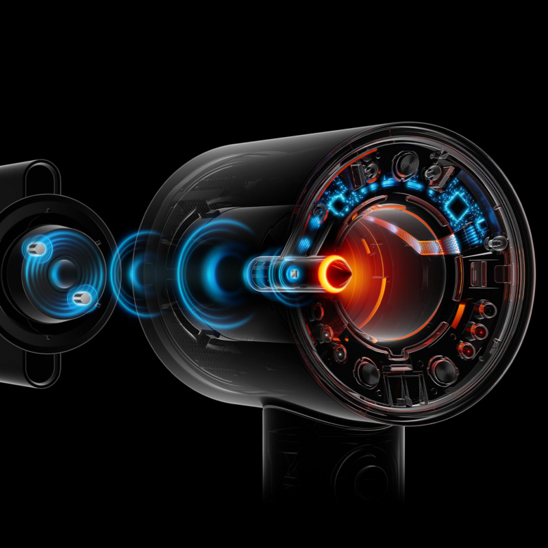 Сешоар Dyson Supersonic Nural HD16 RdVe/Gd Straight+Wavy 493117-01, 1600W, 3 скорости, 4 температури, Отрицателни йони, 5 приставки, Предпазващ скалпа, Червено кадифе/златист