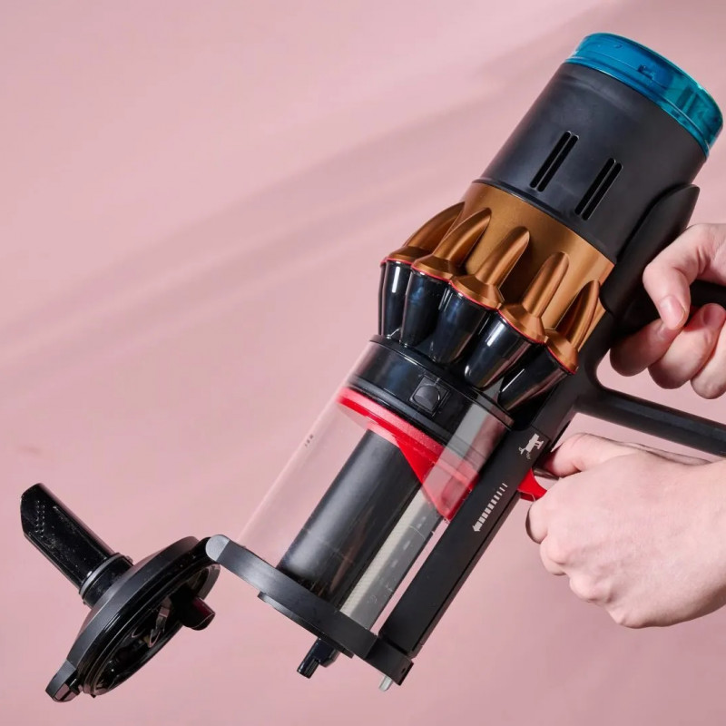 Вертикална прахосмукачка Dyson V16 Piston Animal 495948-01, 315AW, 900W, 1.3 л, 70 мин, CleanCompaktor, Hyperdymium, MyDyson, HEPA, LCD, Черен/мед