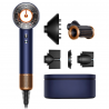 Сешоар Dyson Supersonic Nural HD16 Prussian Blue/Rich Copper Straight+Wavy 122612-01, 1600W, 3 скорости, 4 температури, Отрицателни йони, 5 приставки, Предпазващ скалпа, Пруско синьо/меден