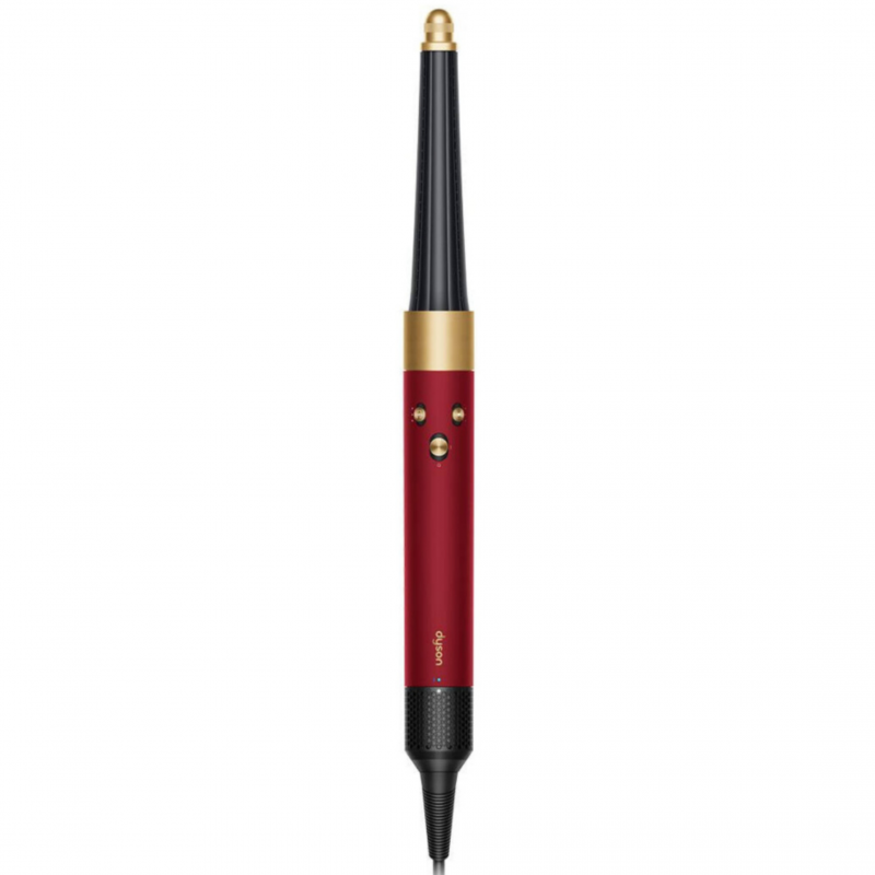 Маша за коса Dyson 596926-01 HS08 Airwrap i.d.™ T1/T2 RdVe/Gd Straight + Wavy, 1300W, 13.5 l/s, Автоматично къдрене, Йонизиране, 3 скорости, 3 температури, Bluetooth, Червено кадифе/златист