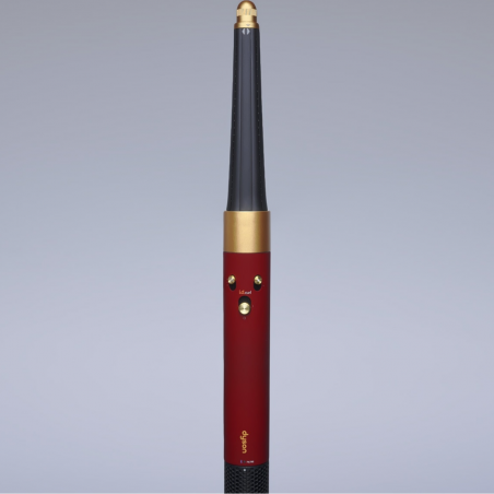 Маша за коса Dyson 596926-01 HS08 Airwrap i.d.™ T1/T2 RdVe/Gd Straight + Wavy, 1300W, 13.5 l/s, Автоматично къдрене, Йонизиране, 3 скорости, 3 температури, Bluetooth, Червено кадифе/златист