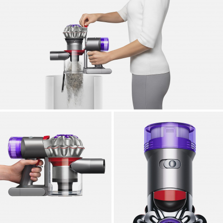 Ръчна прахосмукачка Dyson V8 Car&Boat 586120-01, 115AW, 0.54 л, 50 мин, 110000 об/мин, Запечатана филтрация, Никел/лилав