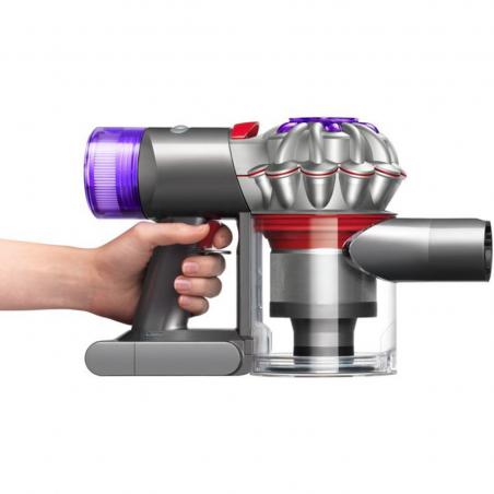 Ръчна прахосмукачка Dyson V8 Car&Boat 586120-01, 115AW, 0.54 л, 50 мин, 110000 об/мин, Запечатана филтрация, Никел/лилав