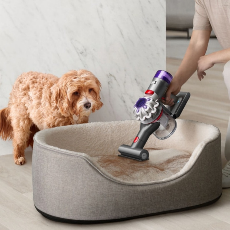 Ръчна прахосмукачка Dyson V8 Car&Boat 586120-01, 115AW, 0.54 л, 50 мин, 110000 об/мин, Запечатана филтрация, Никел/лилав