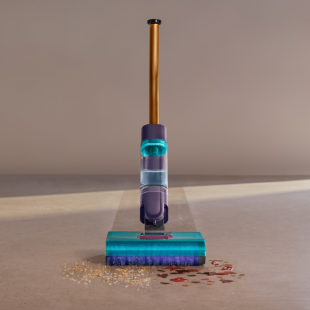 Уред за мокро и сухо почистване Dyson Clean+Wash Hygiene 432030-01, 530/760 мл, 45 мин, 350 м2, 4 режима, Самозадвижване, Сушене на ролката, Пруско синьо/меден