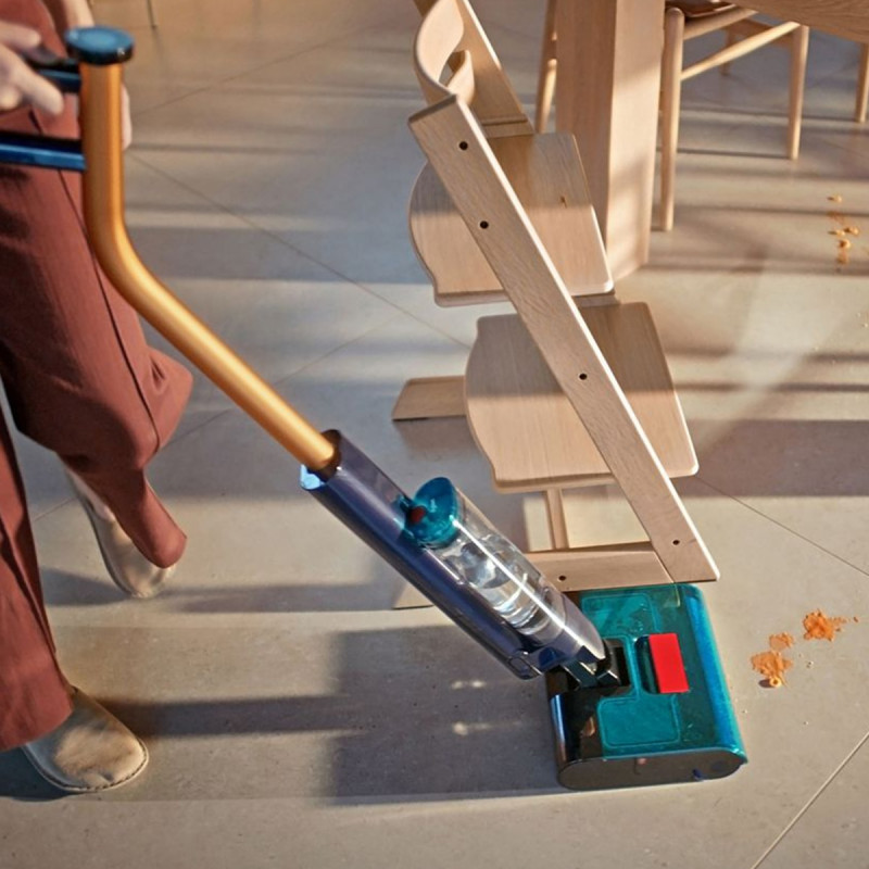 Уред за мокро и сухо почистване Dyson Clean+Wash Hygiene 432030-01, 530/760 мл, 45 мин, 350 м2, 4 режима, Самозадвижване, Сушене на ролката, Пруско синьо/меден