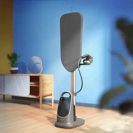 Уред за вертикално гладене с пара Philips All-in-one 8500 AIS8540/80, 2200W, 1.2 л, 6 bar, 90 гр/мин, 2 настройки, OptimalTEMP, Регулируема дъска, Тъмносив/златист