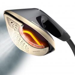 Уред за вертикално гладене с пара Philips All-in-one 8500 AIS8540/80, 2200W, 1.2 л, 6 bar, 90 гр/мин, 2 настройки, OptimalTEMP, Регулируема дъска, Тъмносив/златист