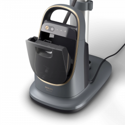 Уред за вертикално гладене с пара Philips All-in-one 8500 AIS8540/80, 2200W, 1.2 л, 6 bar, 90 гр/мин, 2 настройки, OptimalTEMP, Регулируема дъска, Тъмносив/златист