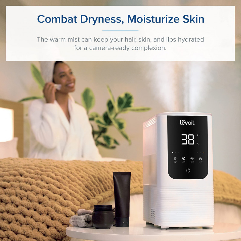 Овлажнител за въздух Levoit OasisMist 450S LUH-O451S-WEU, 40 м2, 280 W, 4.5 л, Ароматерапия, Автономия 45 часа, Бял