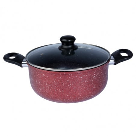 Тенджера Rosberg R51318G24, 24см, 4л., Мраморно покритие, Индукция, Бордо меланж