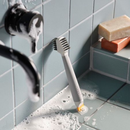 Четка за почистване на плочки Joseph Joseph CleanTech™ 6500021, 18х5х3 см, 2 вида влакна, Бежов