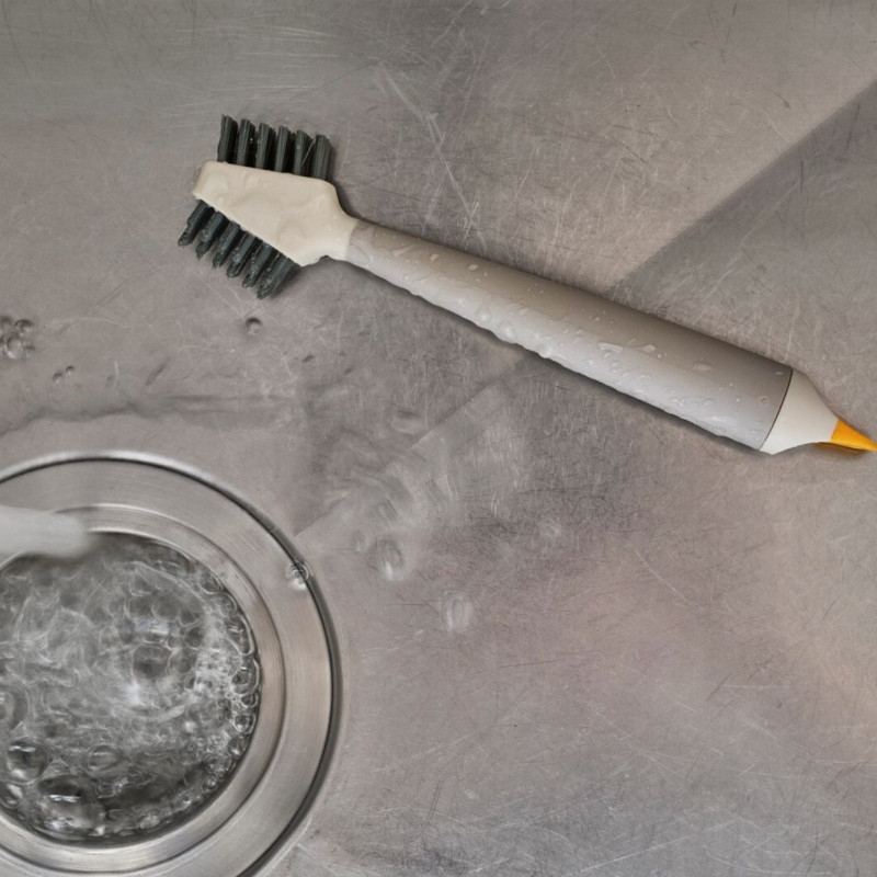 Четка за почистване на плочки Joseph Joseph CleanTech™ 6500021, 18х5х3 см, 2 вида влакна, Бежов