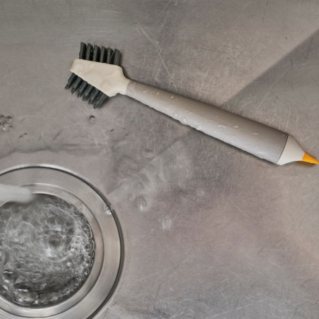 Четка за почистване на плочки Joseph Joseph CleanTech™ 6500021, 18х5х3 см, 2 вида влакна, Бежов