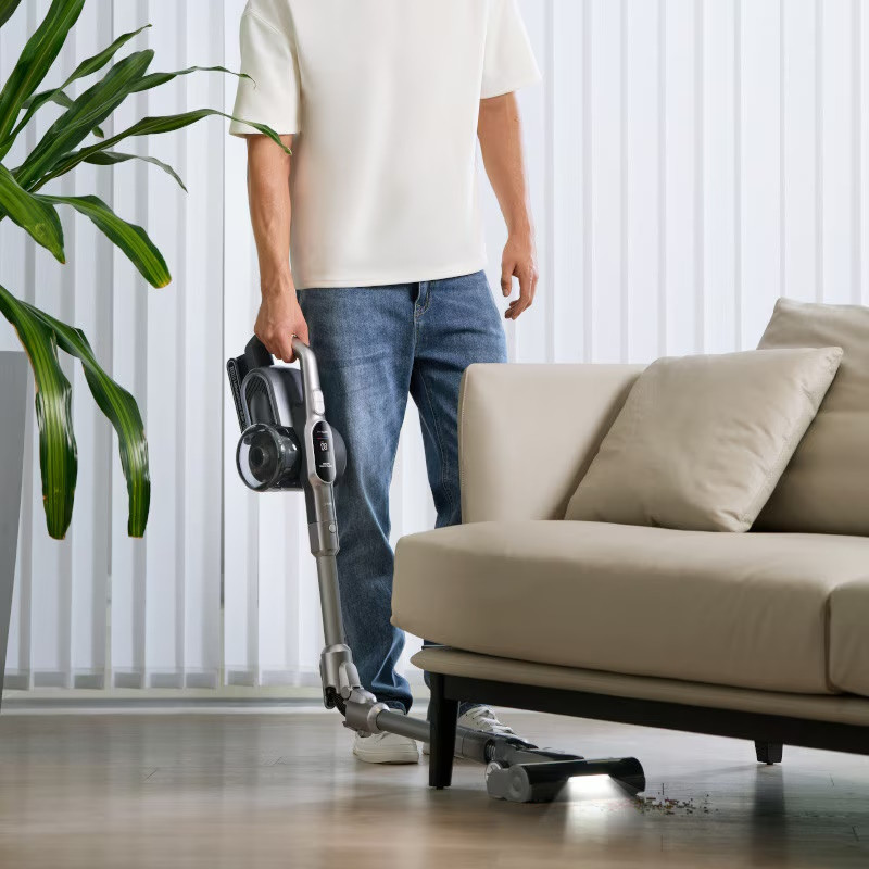 Вертикална прахосмукачка Jimmy H11 Pro, 600W, 260 AW, 0.6 л, Сензор за прах, Сгъваема, Автономност 90 минути, LED дисплей, Черен/Сив