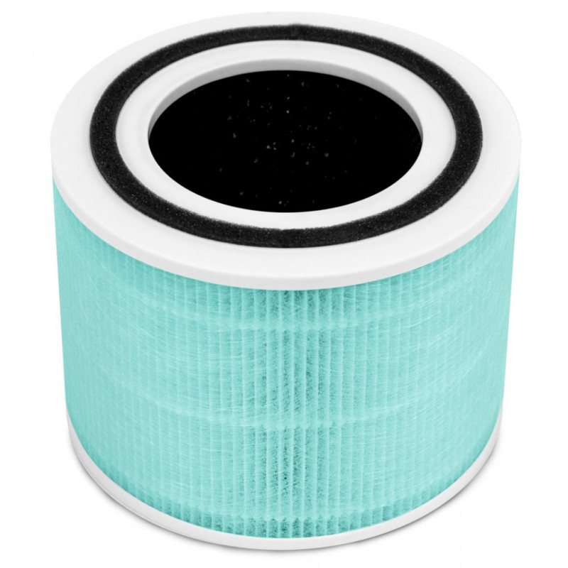 Резервен филтър за пречиствател на въздух Levoit Core 300/300S/P350/300P, 1 бр, 3 степенна филтрация, H13 True HEPA, Срещу токсини, Тюркоаз