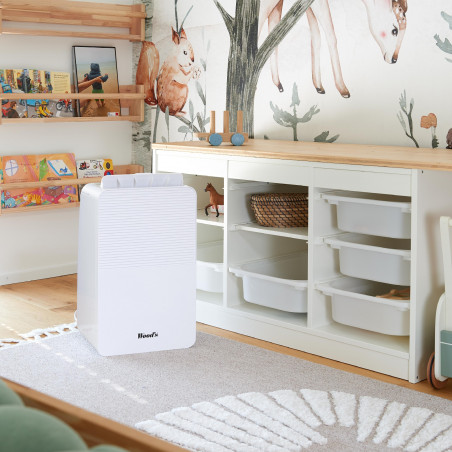 Влагоуловител за всекидневни и бани Woods MDK13, 2 скорости, До 60 м2, Подходящ и за бани, 108 м3, 2 л, 12л/24ч, Хидростат, 44 dB, IPX1, Бял