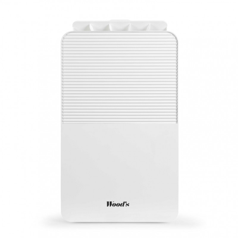 Влагоуловител за всекидневни и бани Woods MDK13, 2 скорости, До 60 м2, Подходящ и за бани, 108 м3, 2 л, 12л/24ч, Хидростат, 44 dB, IPX1, Бял