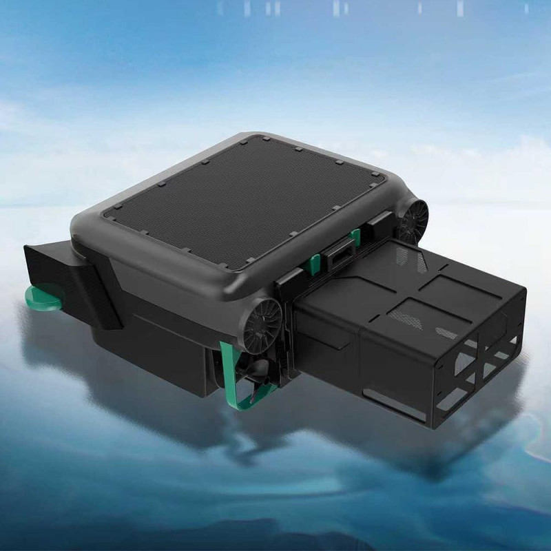 Соларен / DC скимер за почистване на повърхността на водата на басейни LOTUS, До 10 ч, 3 мотора, 6 л, IPX8, Черен