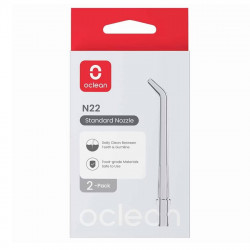 Комплект 2 бр резервни накрайници за зъбен душ Oclean N22 Nozzle за W10, Стандартни, Прозрачен