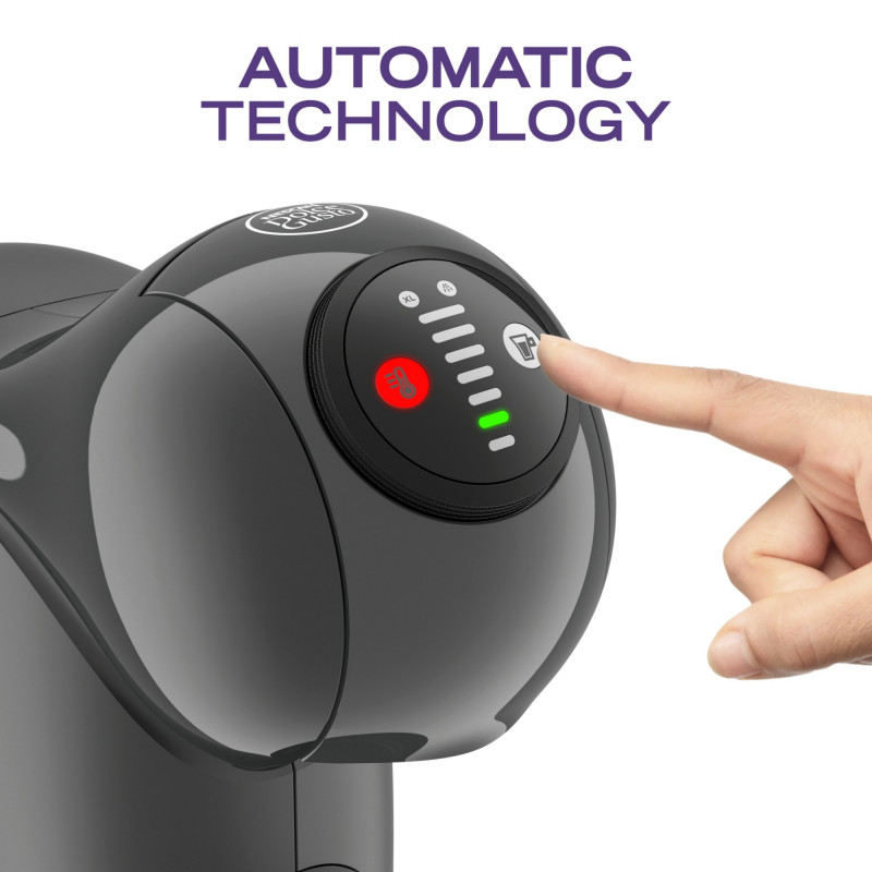 Еспресо машина Krups KP243B10 NDG GENIO S ANTHRACITE, 1500W, 15 bar, 0.8 л, Работа с NESCAFÉ® Dolce Gusto® капсули, LED, XL функция, Сив/антрацит