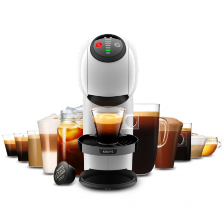 Еспресо машина Krups KP243110 NDG GENIO S WHITE, 1500W, 15 bar, 0.8 л, Работа с NESCAFÉ® Dolce Gusto® капсули, LED, XL функция, Бял