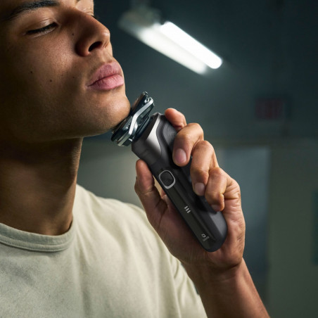Електрическа самобръсначка Philips Shaver Series 5000 S5887/10, 9W, 60 мин, Мокро/сухо, Вграден тример, SkinIQ, PowerAdapt, 360° глави, Самонаточващи ножове, Карбоново сив