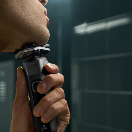 Електрическа самобръсначка Philips Shaver Series 5000 S5887/10, 9W, 60 мин, Мокро/сухо, Вграден тример, SkinIQ, PowerAdapt, 360° глави, Самонаточващи ножове, Карбоново сив