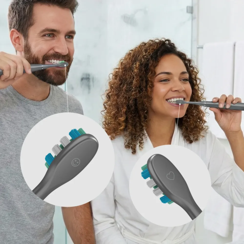 Електрическа звукова четка за зъби AENO ADB0010G, 5W, DuPont™, Таймер, 5 режима, 90 дни с едно зареждане, Сив