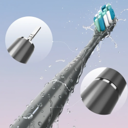 Електрическа звукова четка за зъби AENO ADB0010G, 5W, DuPont™, Таймер, 5 режима, 90 дни с едно зареждане, Сив