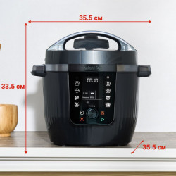 Мултикукър Instant Pot Pro Max, 1200W, 5.7 л, 105 kP, 10 програми, Nutriboost, WiFi, LCD дисплей, Неръждаема стомана, Бял/матов