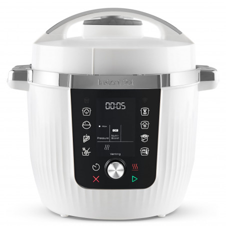 Мултикукър Instant Pot Pro Max, 1200W, 5.7 л, 105 kP, 10 програми, Nutriboost, WiFi, LCD дисплей, Неръждаема стомана, Бял/матов