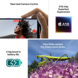 Смартфон Apple iPhone 16, 128 GB, 5G, Ultramarine