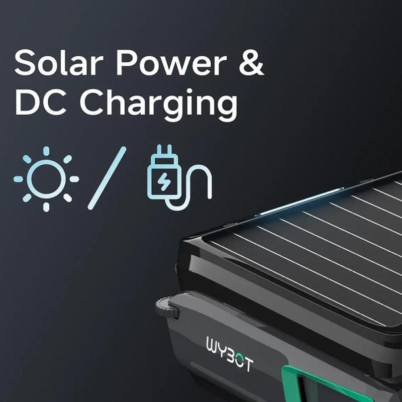 Скимер за почистване на повърхността на водата на басейни Wybot F1, Соларно / DC зареждане, До 8 ч, 7 л, Мобилно приложение, Черен