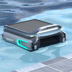 Скимер за почистване на повърхността на водата на басейни Wybot F1, Соларно / DC зареждане, До 8 ч, 7 л, Мобилно приложение, Черен