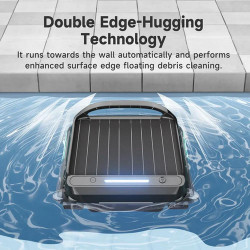 Скимер за почистване на повърхността на водата на басейни Wybot F1, Соларно / DC зареждане, До 8 ч, 7 л, Мобилно приложение, Черен