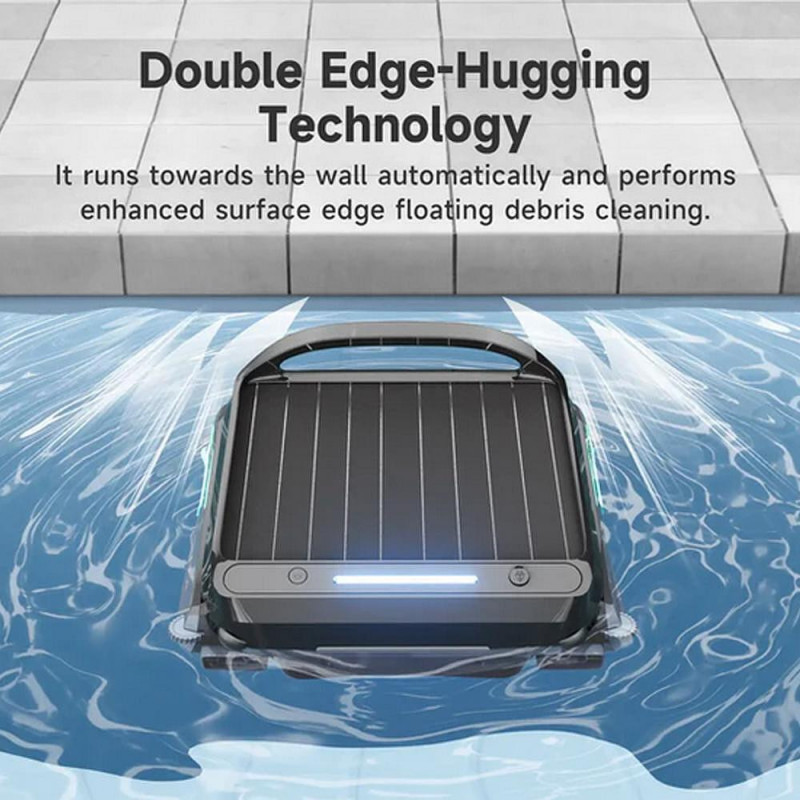 Скимер за почистване на повърхността на водата на басейни Wybot F1, Соларно / DC зареждане, До 8 ч, 7 л, Мобилно приложение, Черен